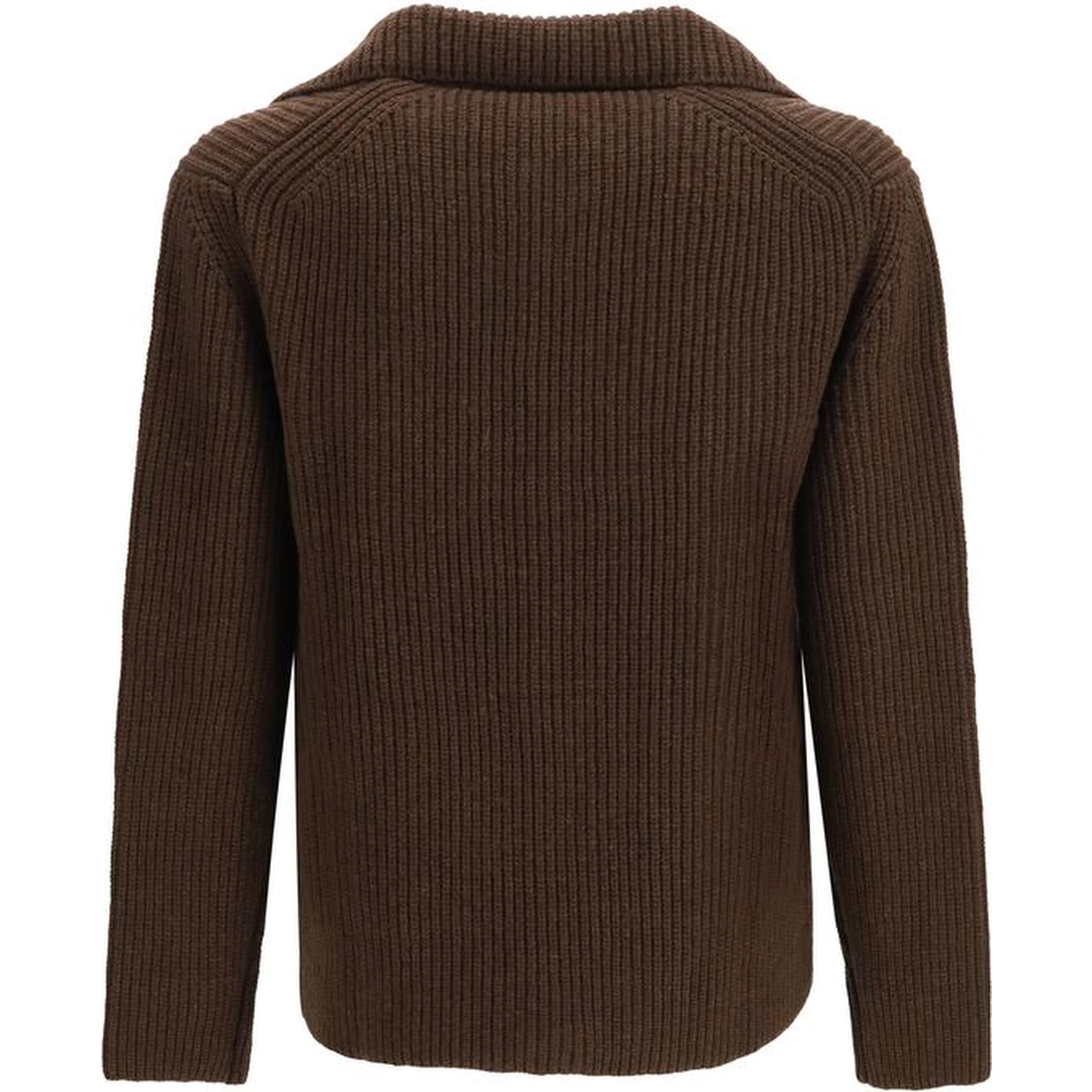 Brown Wool Oves Aries Full-Length Jacket