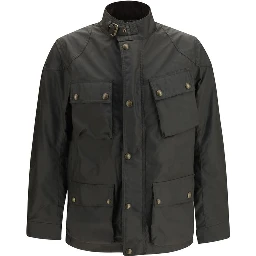 Bicolor Cotton Full-Length Jacket