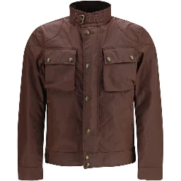 Brown Cotton Full-Length Jacket