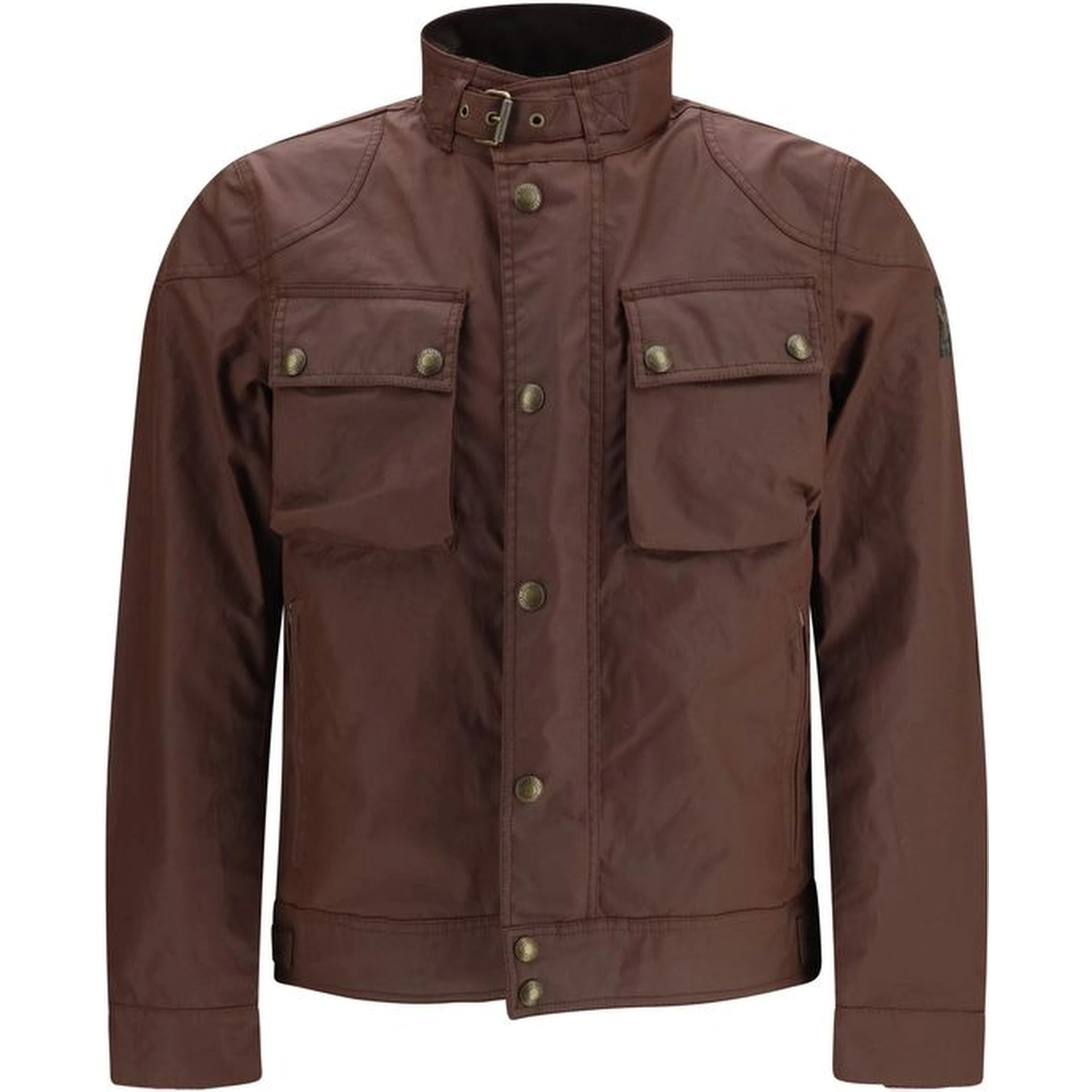 Brown Cotton Full-Length Jacket