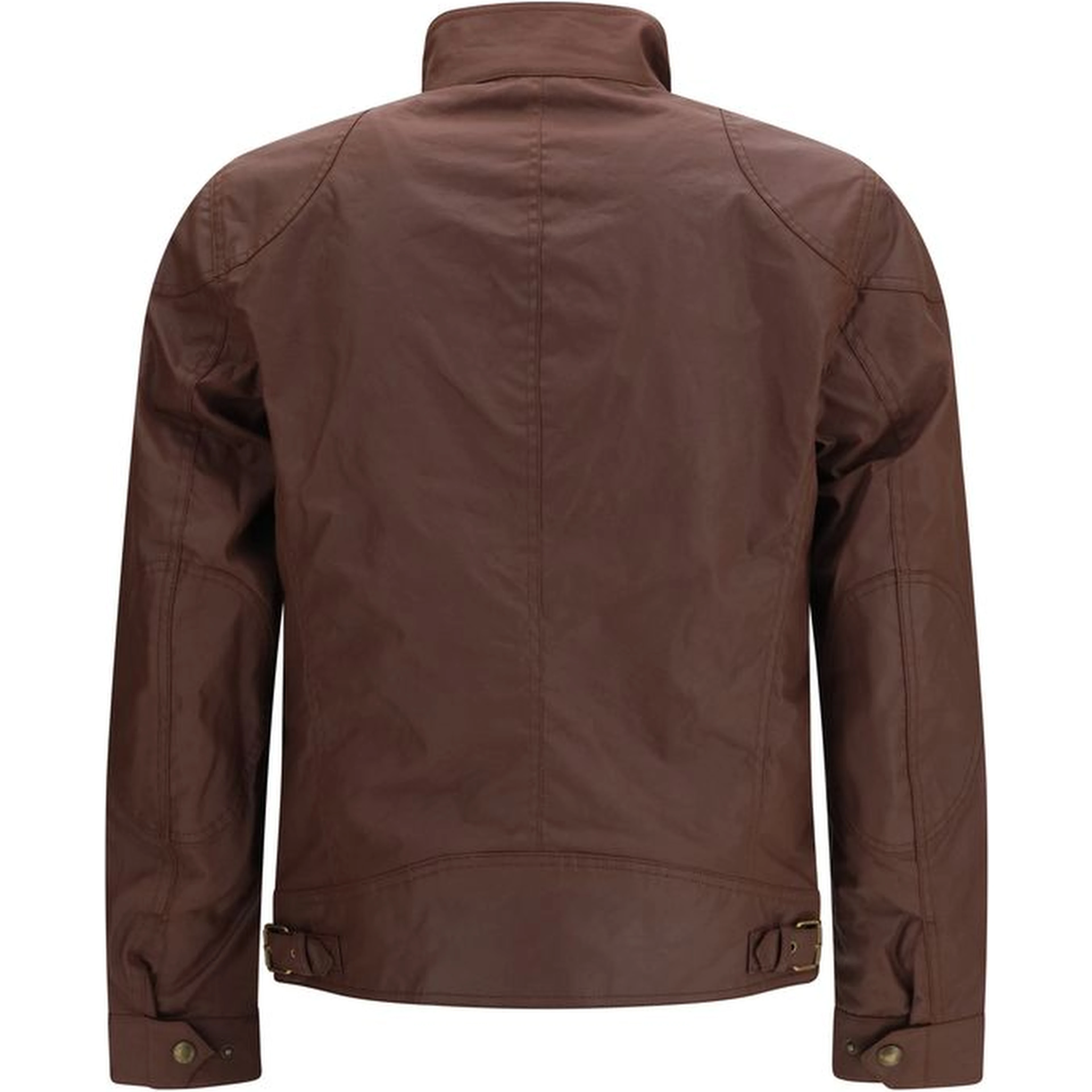 Brown Cotton Full-Length Jacket