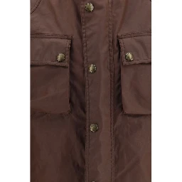 Brown Cotton Full-Length Jacket
