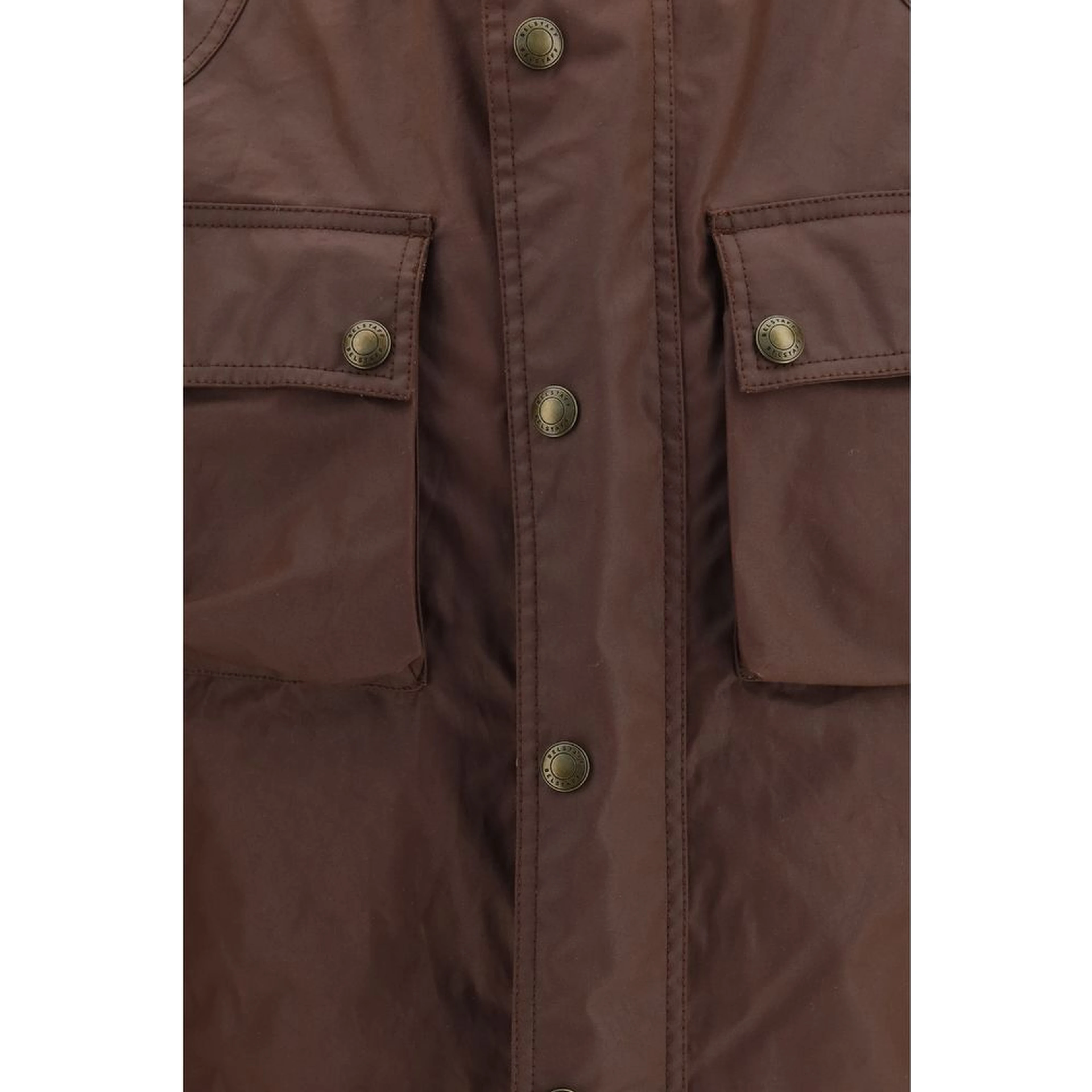 Brown Cotton Full-Length Jacket