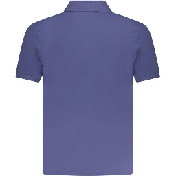 Blue Cotton Men's Polo Shirt