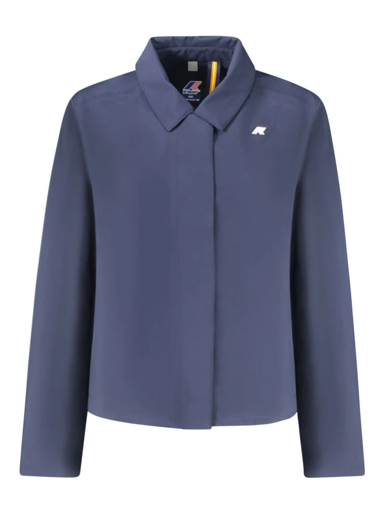 Blue Polyester Women Jacket