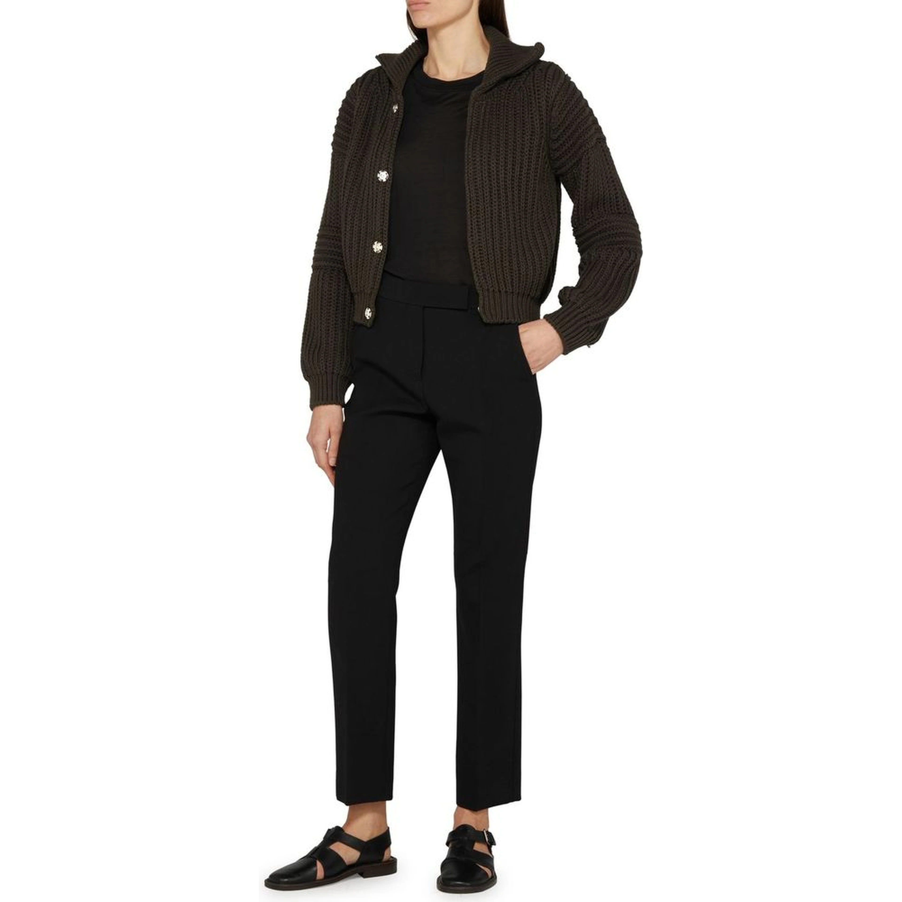 Brown Cotton Cardigan