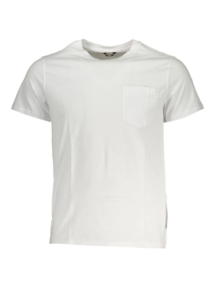 Elegant White Cotton T-Shirt with Pocket Detail