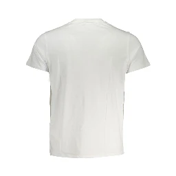 Elegant White Cotton T-Shirt with Pocket Detail