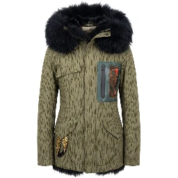 Green Cotton Women's Jacket