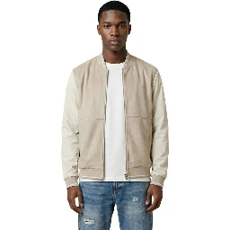 Beige Polyester Bomber