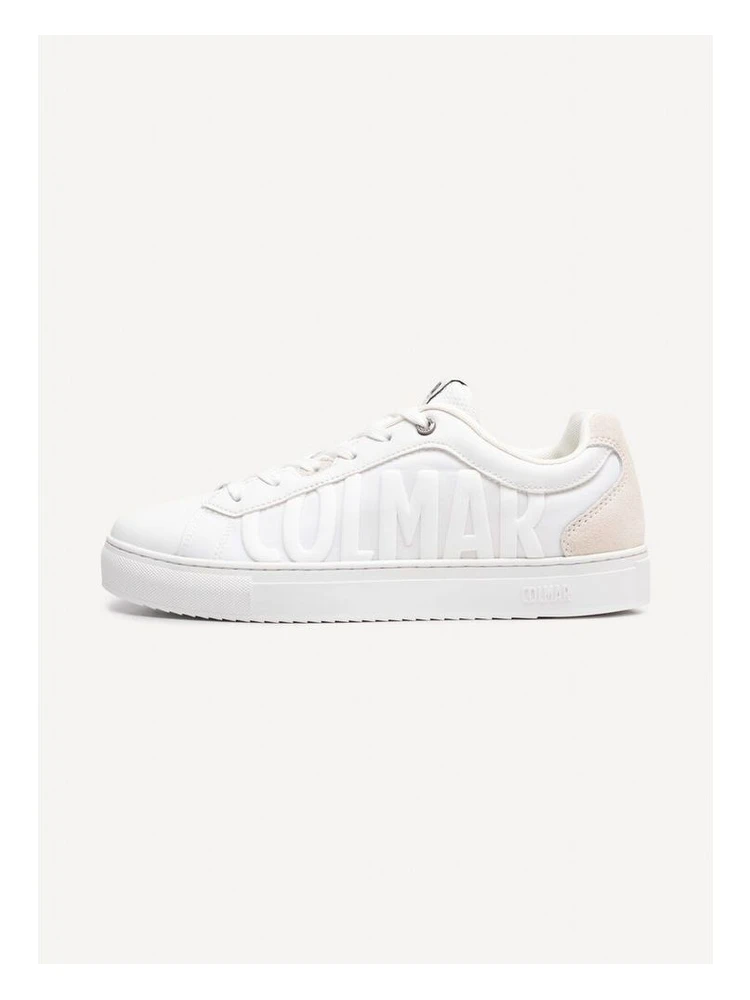 White Nylon Low Top Sneakers