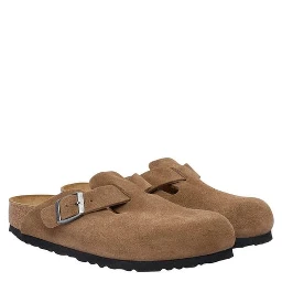 Brown Suede Leather Clogs
