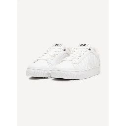 White Nylon Low Top Sneakers