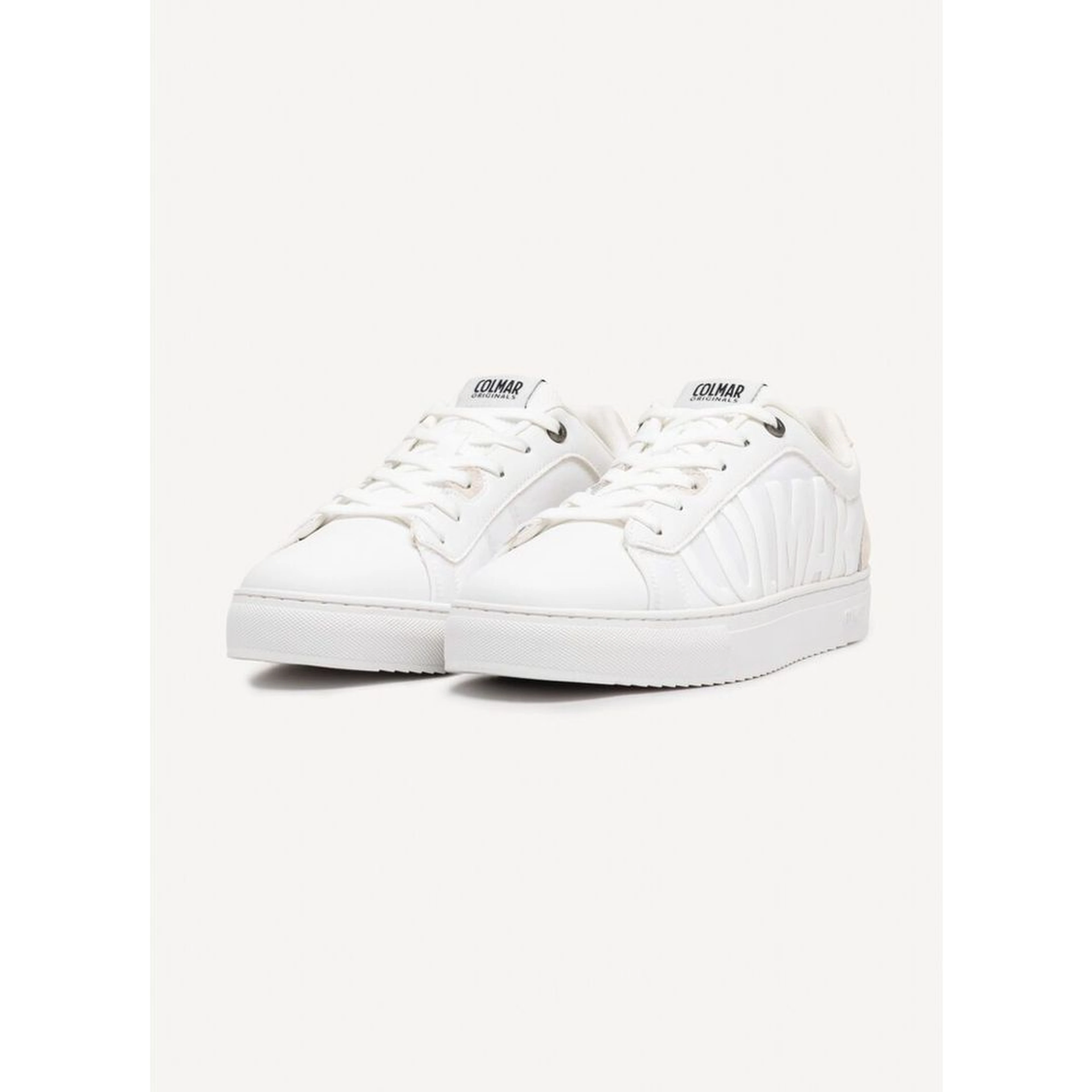 White Nylon Low Top Sneakers