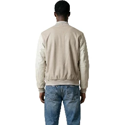 Beige Polyester Bomber
