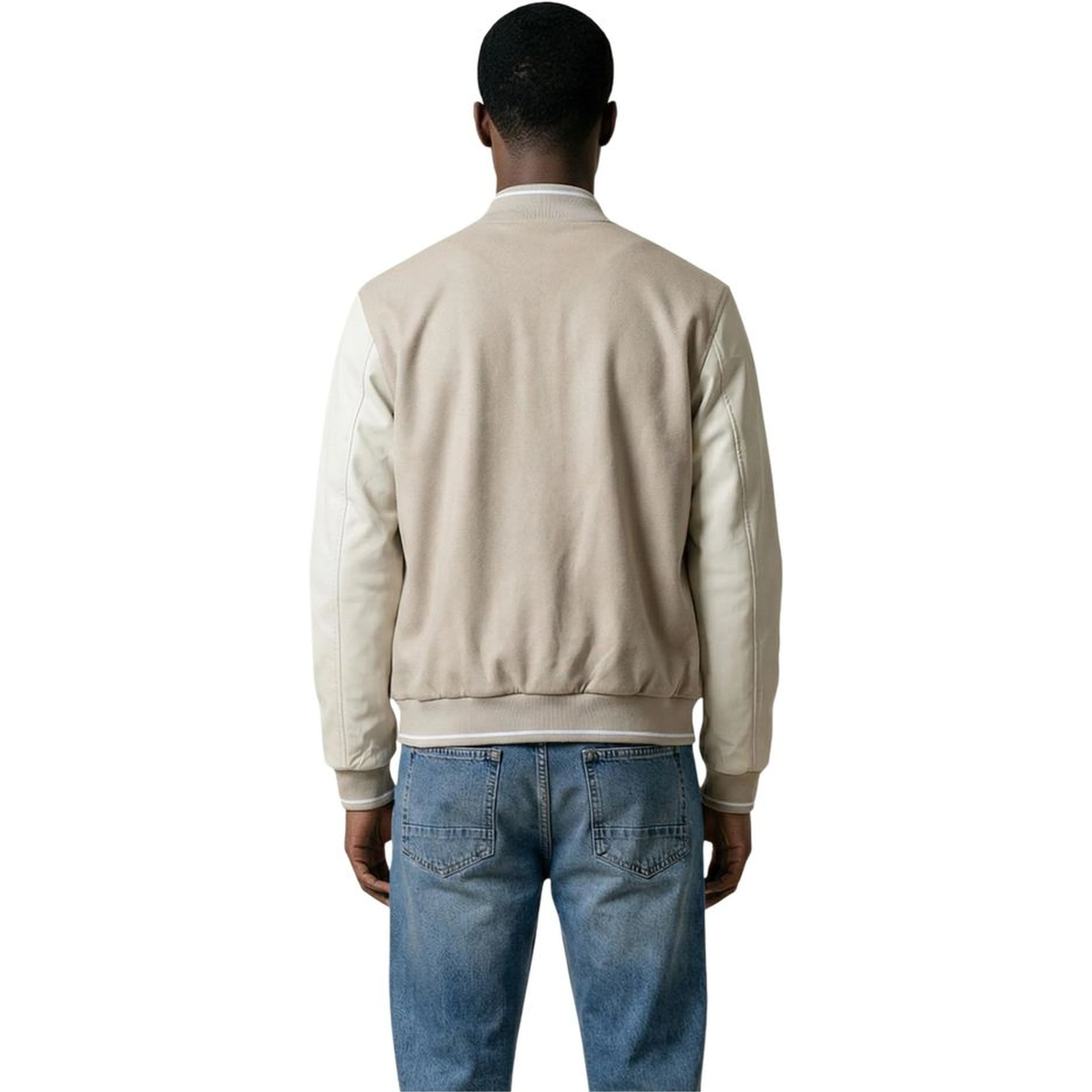 Beige Polyester Bomber