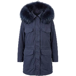 Blue Cotton Women's Jacket