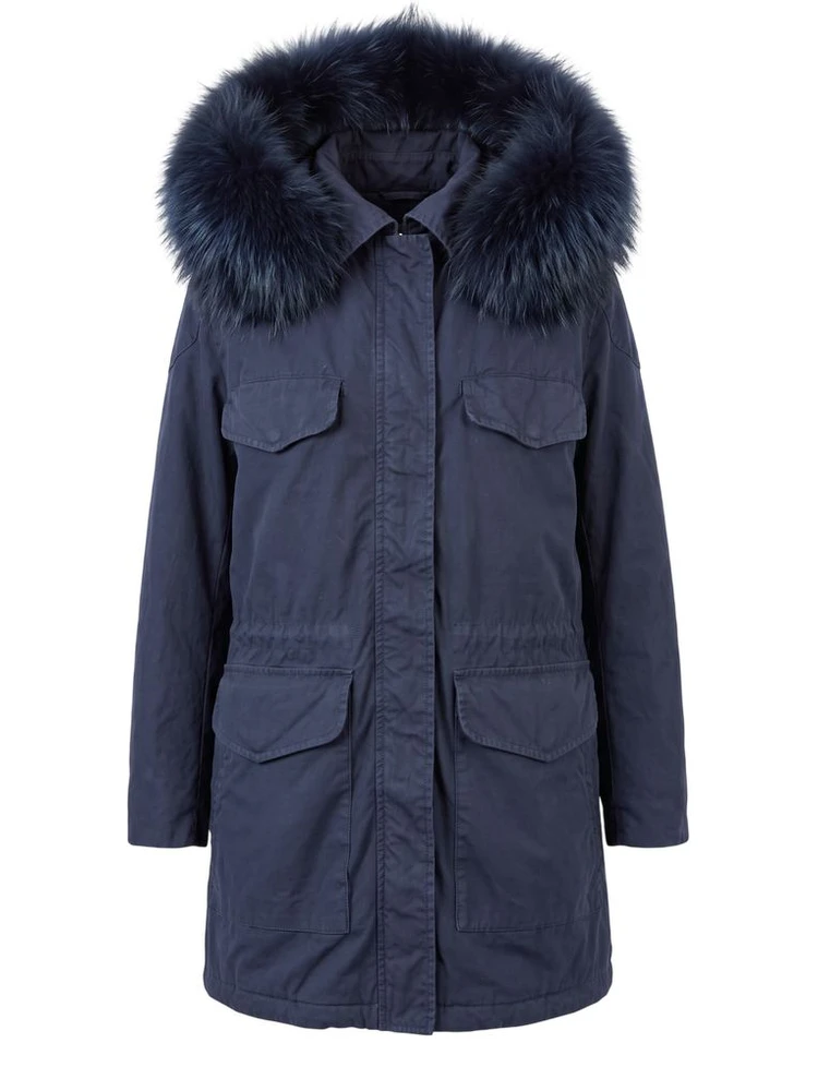 Blue Cotton Women's Jacket
