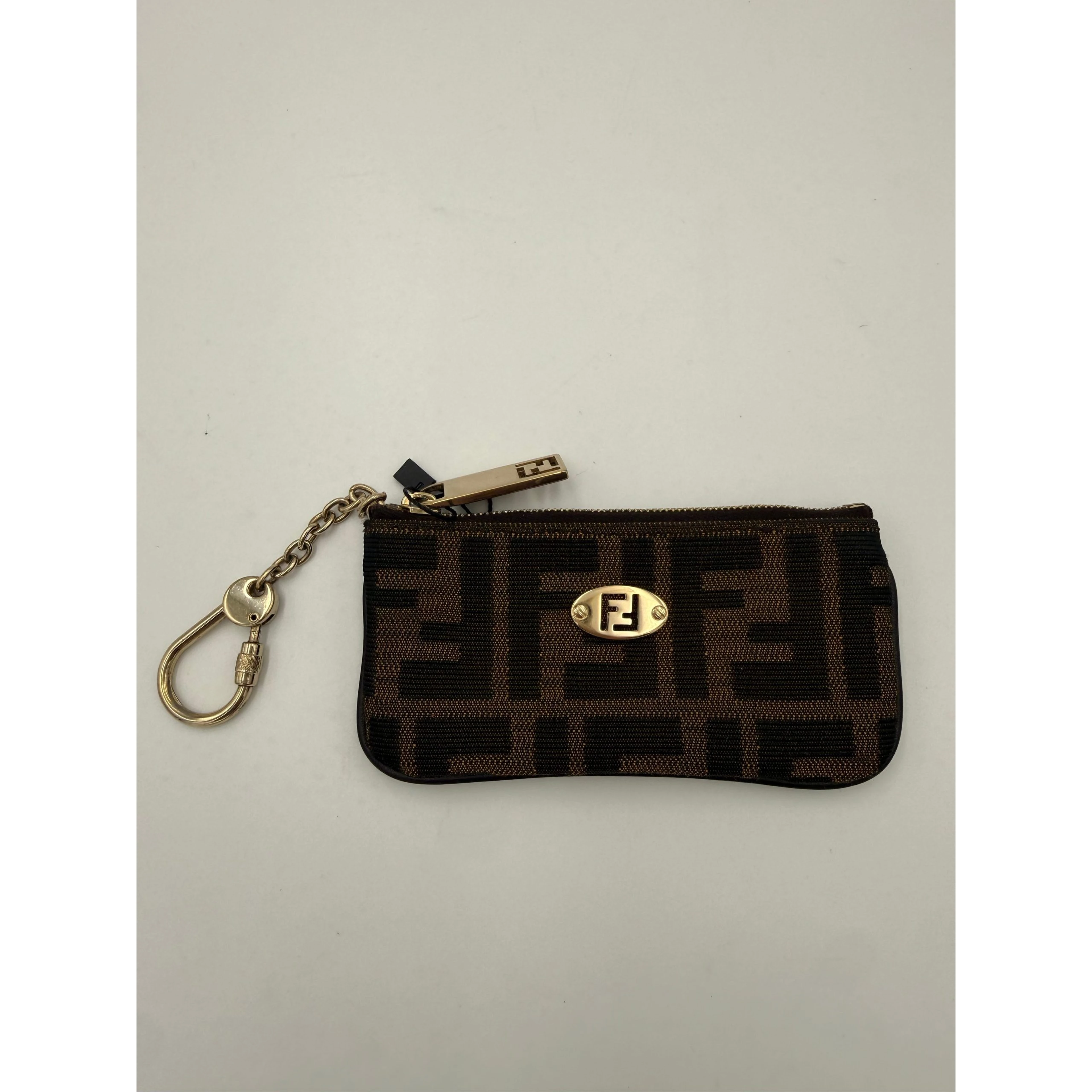 FENDI FF Coin Purse/Card Holder with Chain