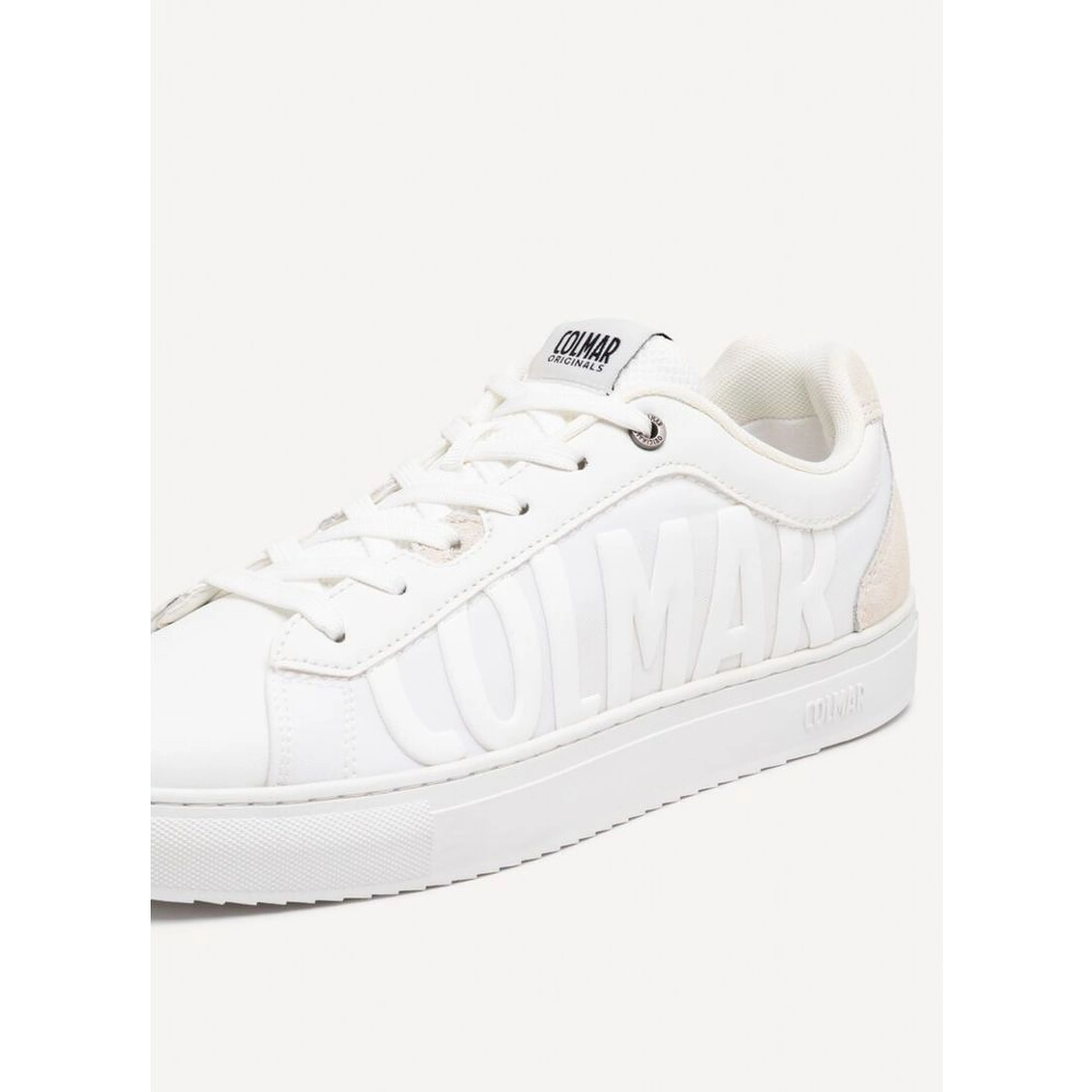 White Nylon Low Top Sneakers