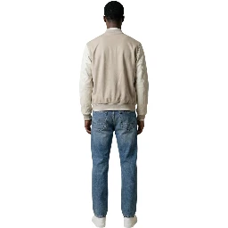 Beige Polyester Bomber