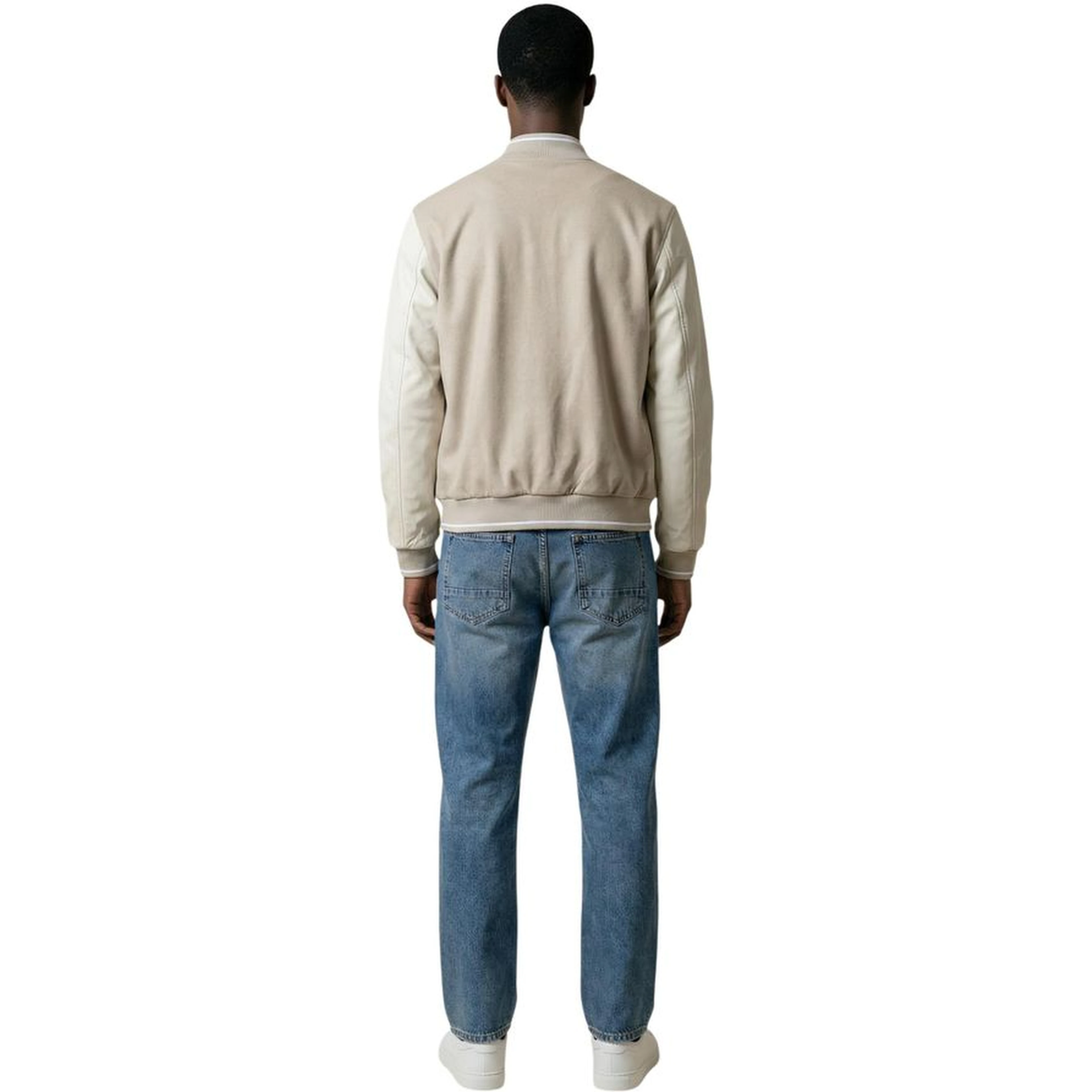 Beige Polyester Bomber