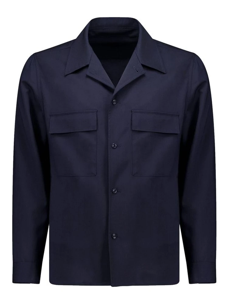 Navy Blue Virgin Wool Jacket