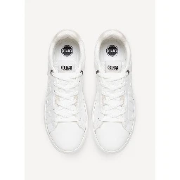 White Nylon Low Top Sneakers