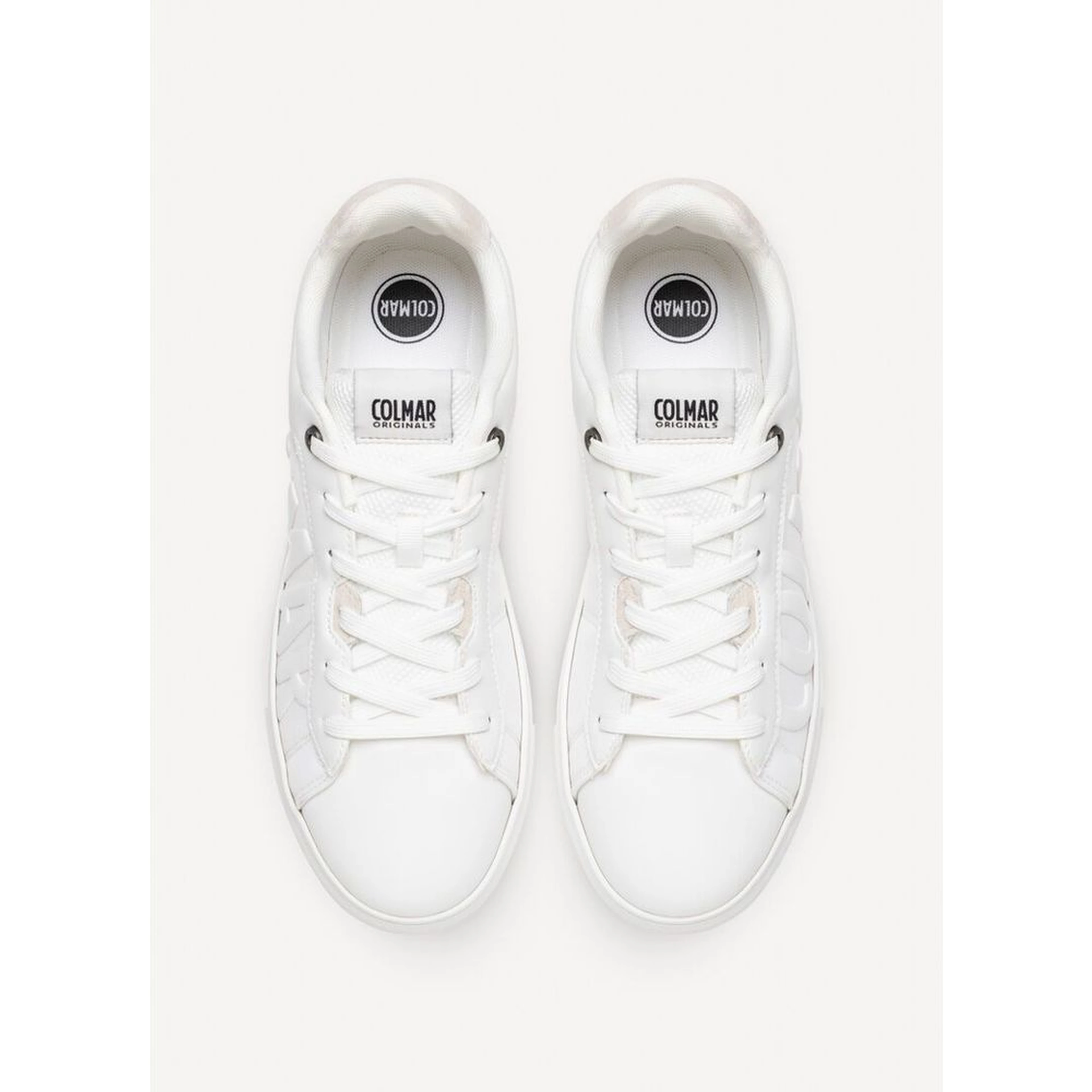 White Nylon Low Top Sneakers