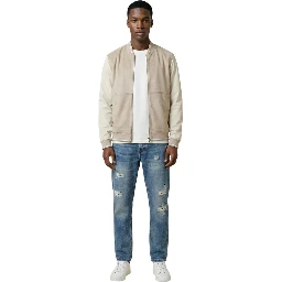 Beige Polyester Bomber