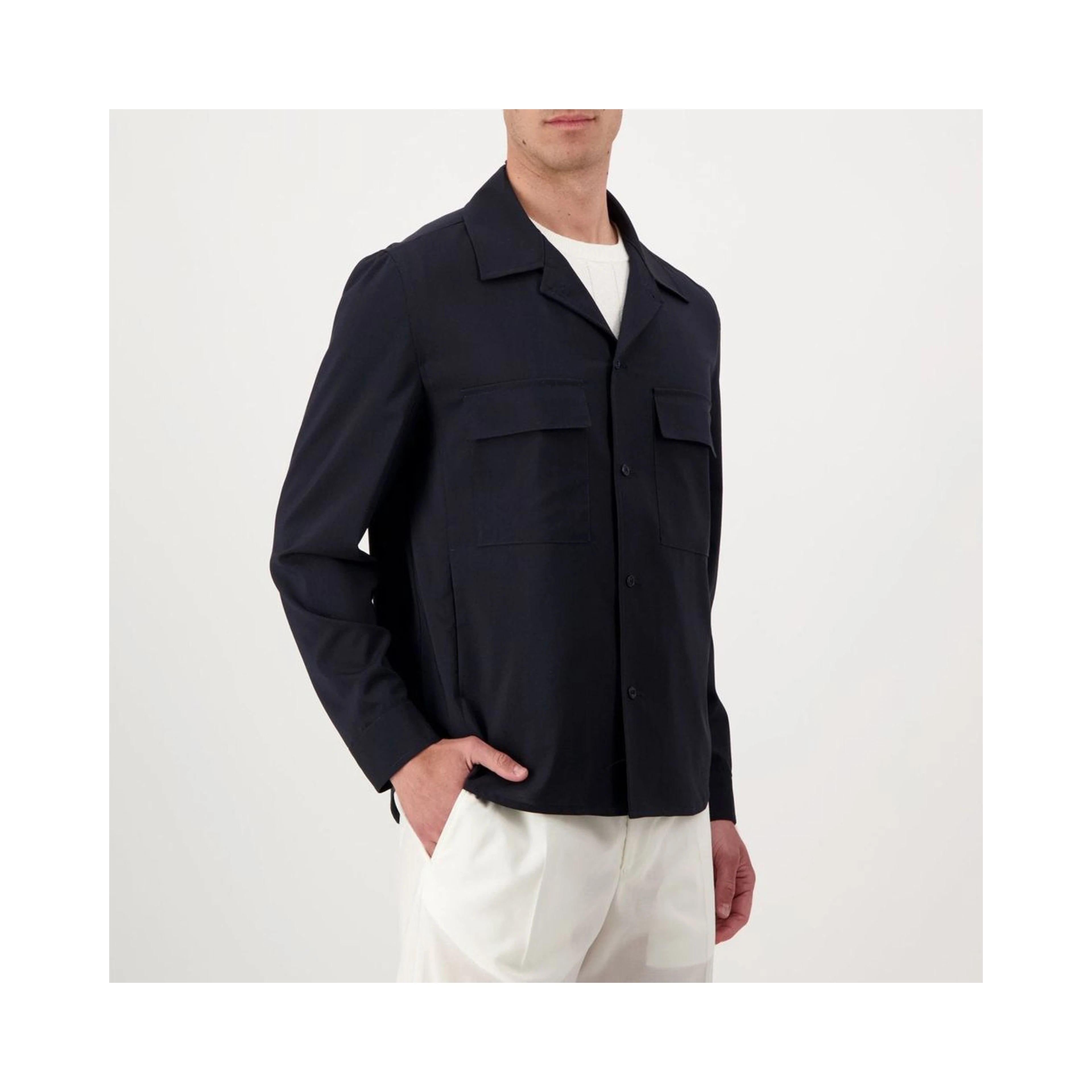 Navy Blue Virgin Wool Jacket