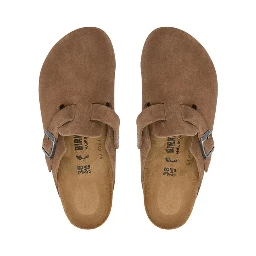 Brown Suede Leather Clogs