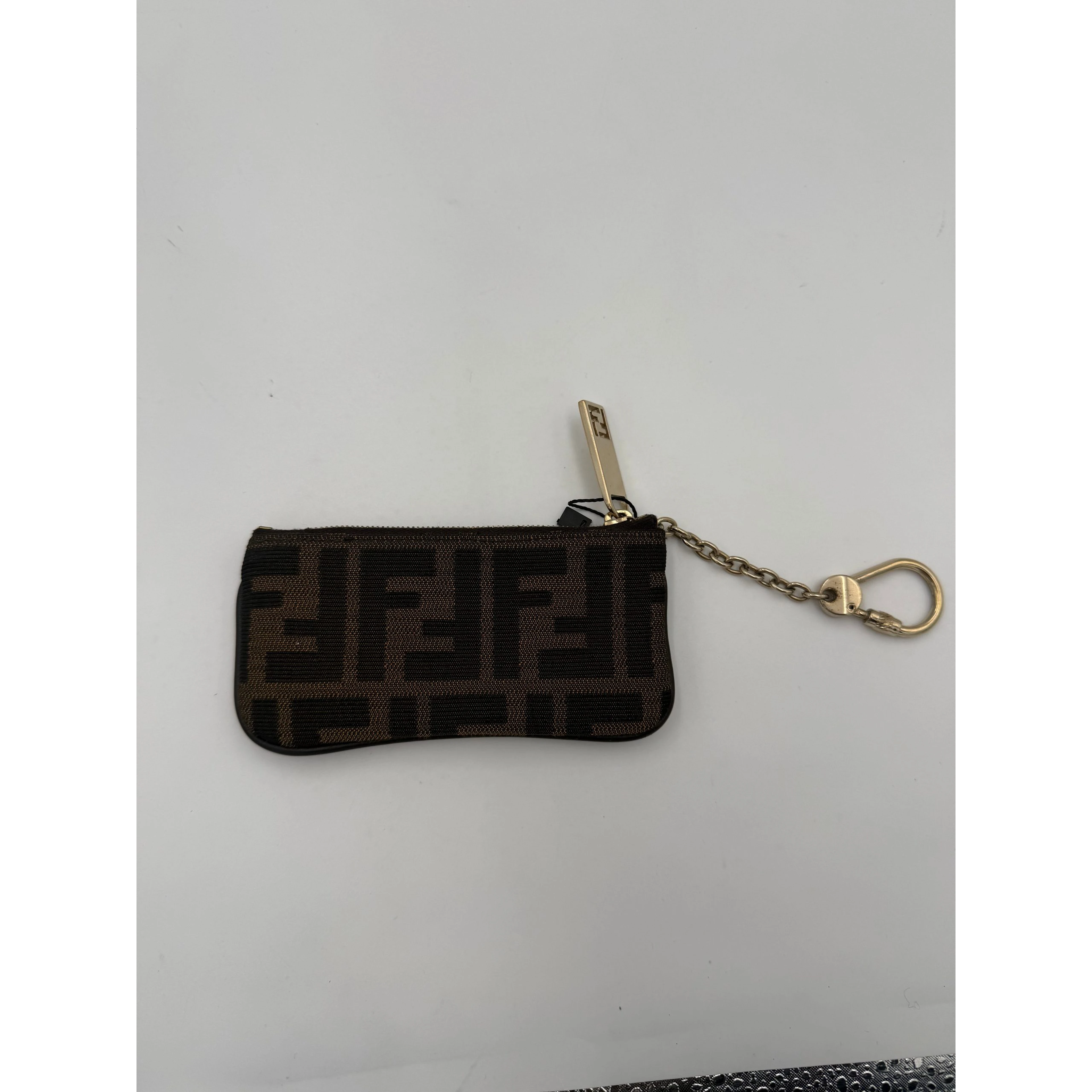 FENDI FF Coin Purse/Card Holder with Chain