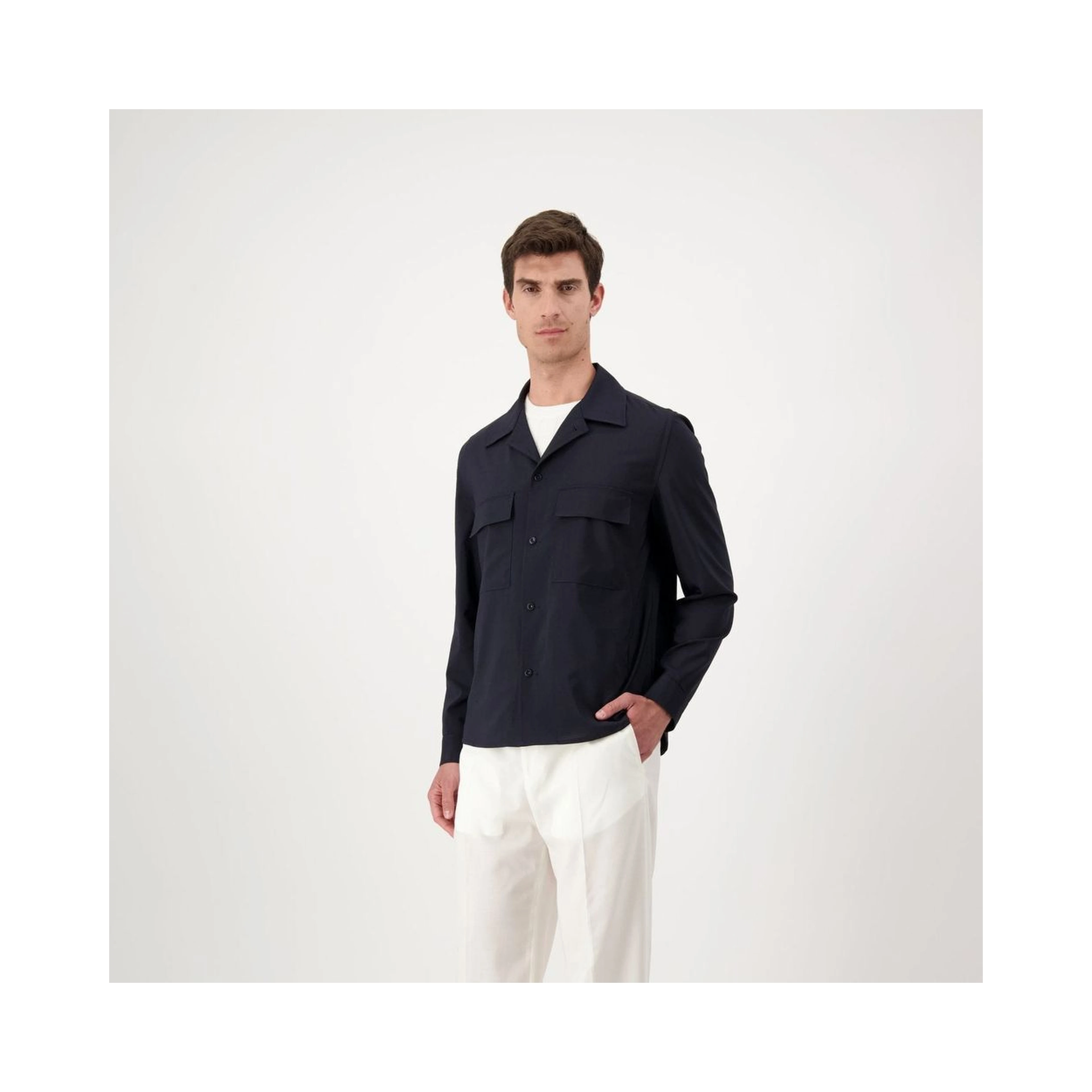 Navy Blue Virgin Wool Jacket