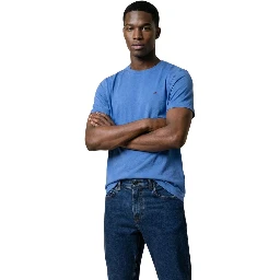 Blue Recycled Cotton T-Shirt
