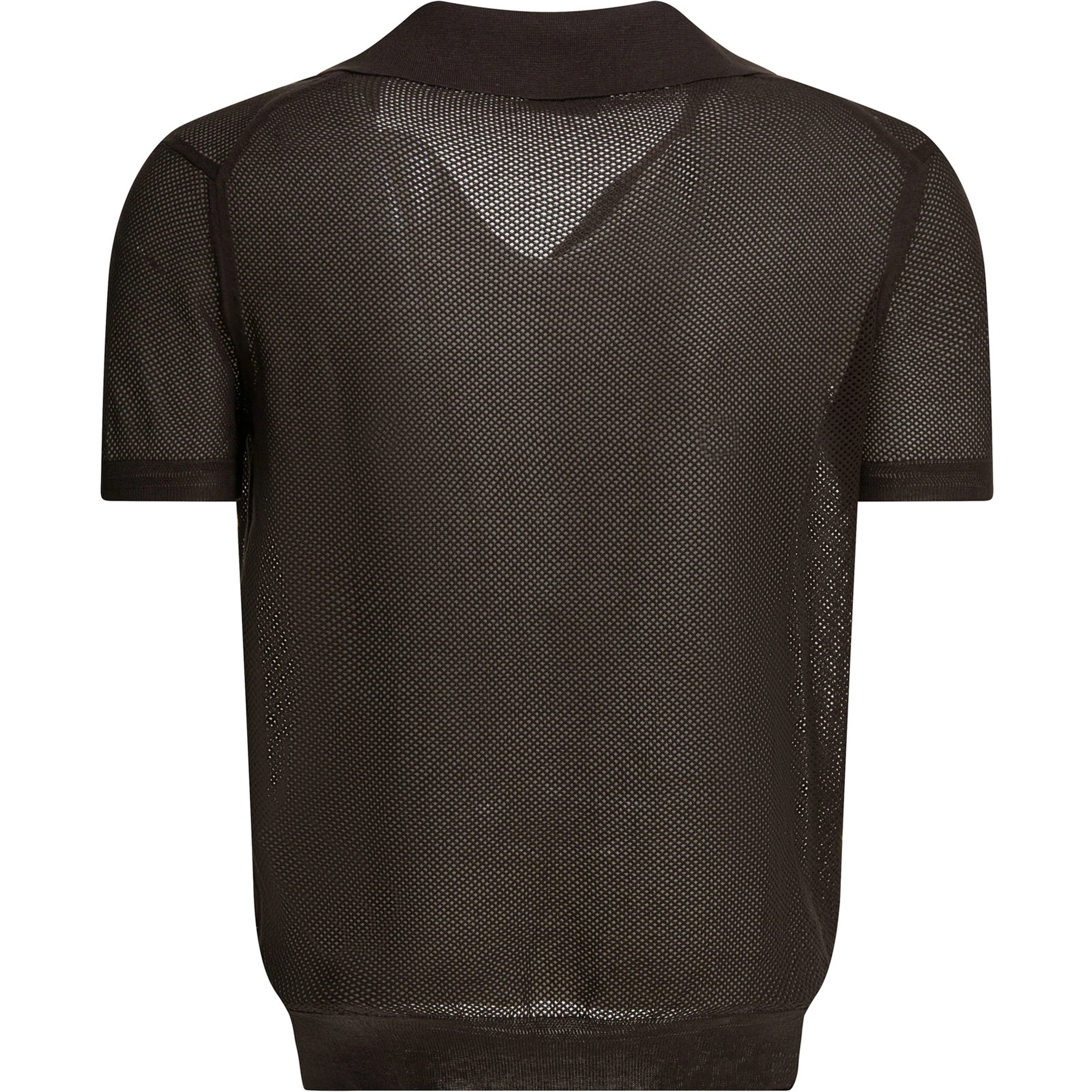 Silk blend buttonless polo shirt