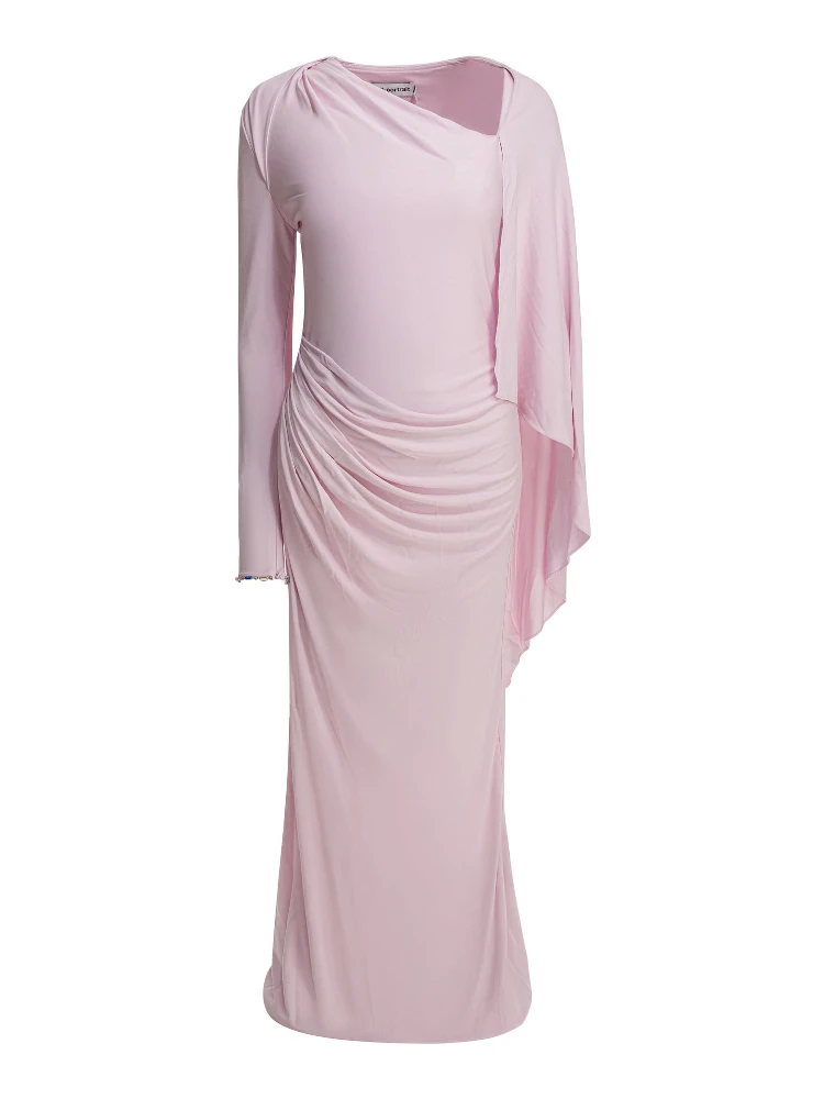 Long draped jersey dress