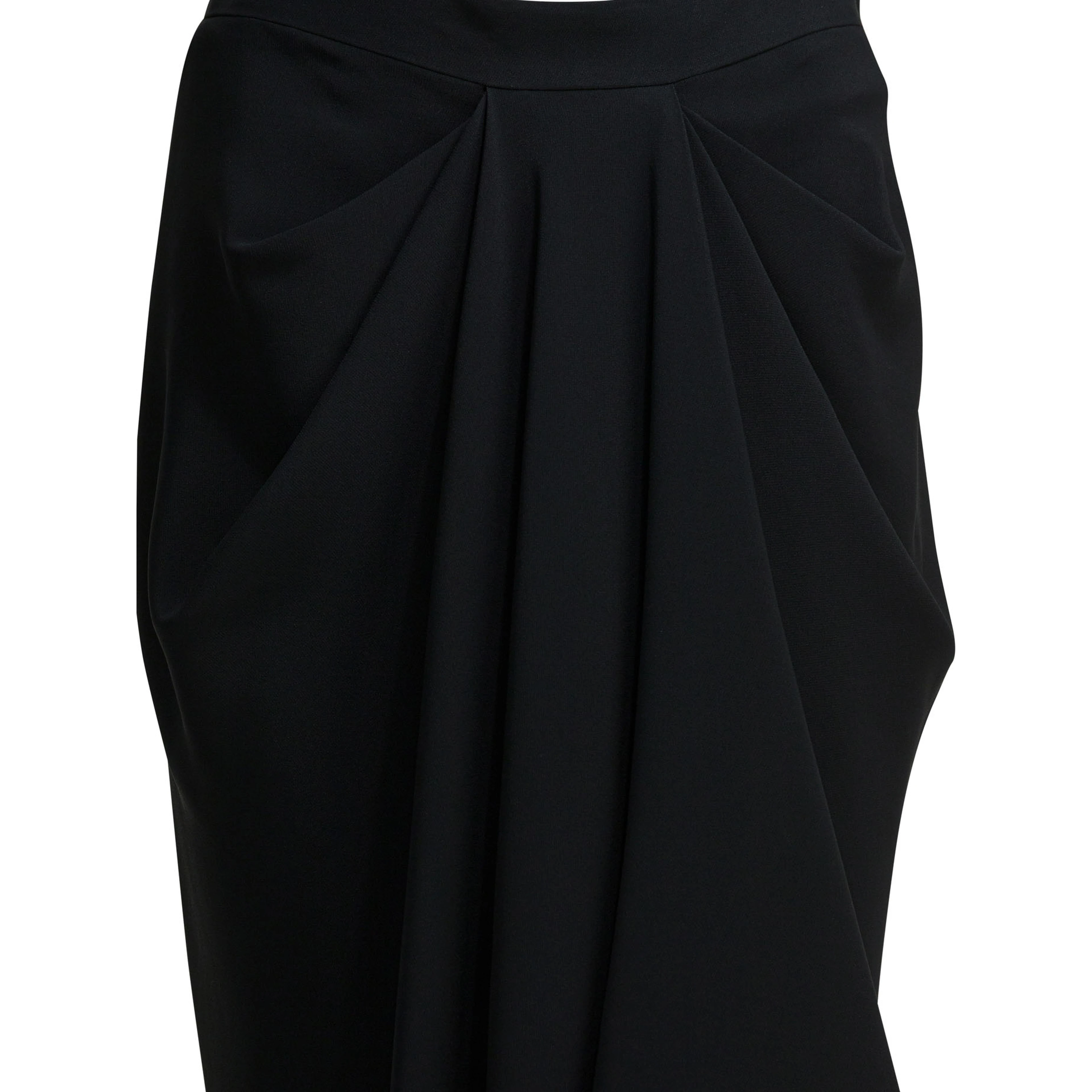 Draped crepe cady midi skirt