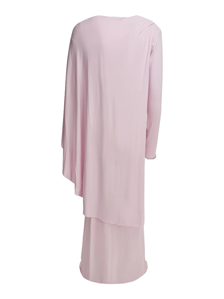 Long draped jersey dress alternative