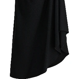 Draped crepe cady midi skirt