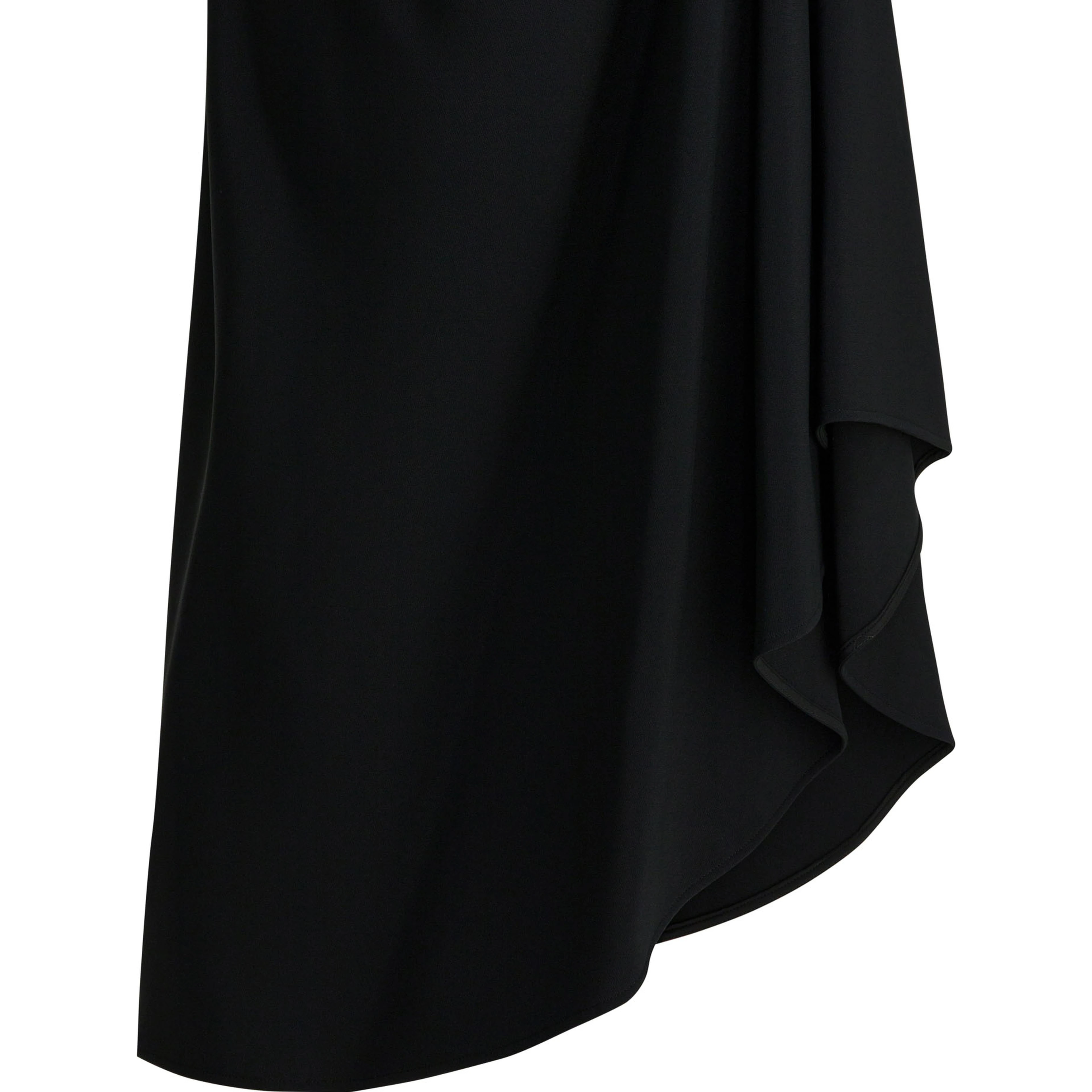 Draped crepe cady midi skirt