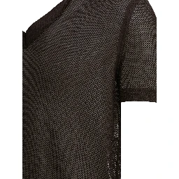 Silk blend buttonless polo shirt
