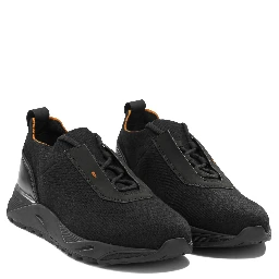Low-top sneakers made of mesh and leather