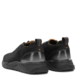 Low-top sneakers made of mesh and leather