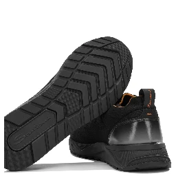 Low-top sneakers made of mesh and leather