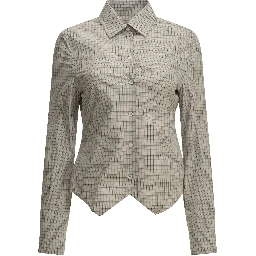 "Pointed Hem" Casual Shirt