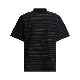 Striped buttonless polo shirt