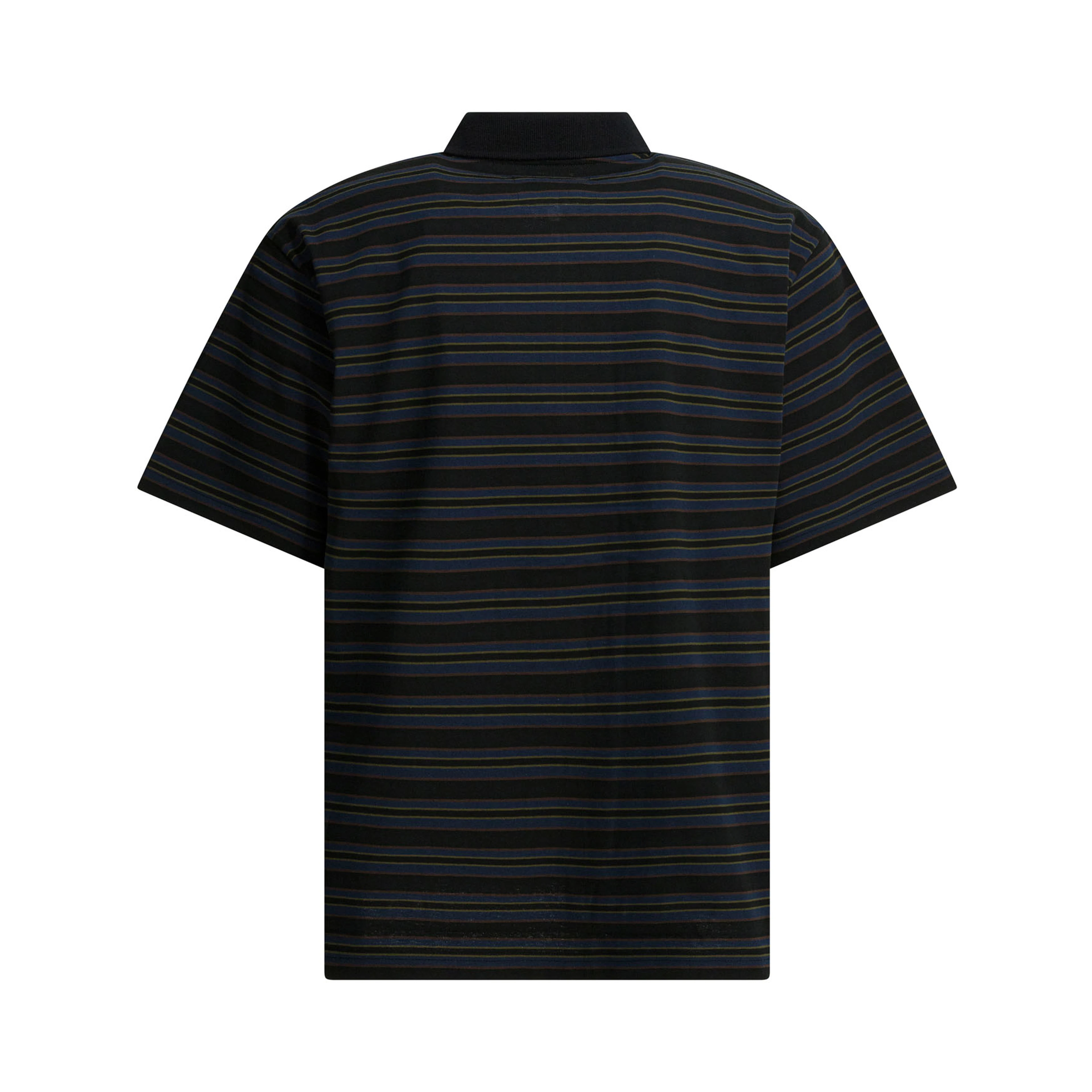 Striped buttonless polo shirt