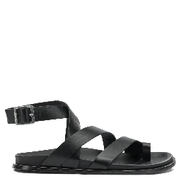 Low leather sandals