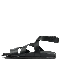 Low leather sandals